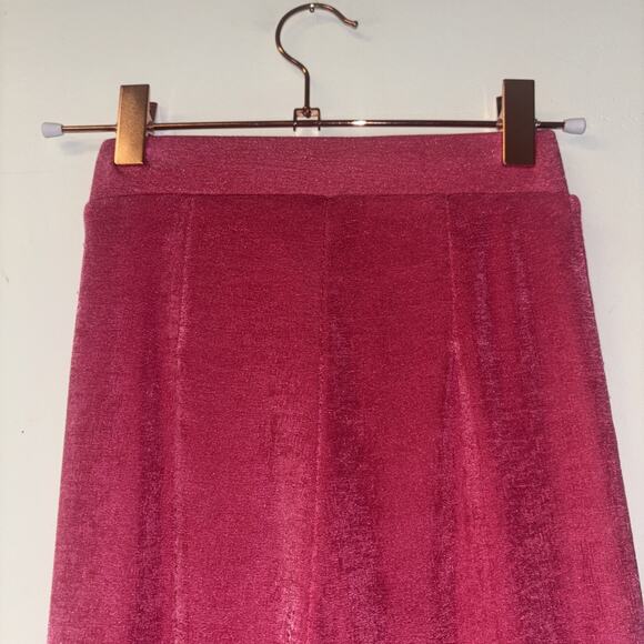 Princess Polly Hot Pants Womens Sz Xs 0 Flare Pant Elastic Waist BellBottom Pink - Picture 7 of 8